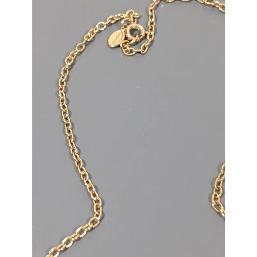 Vintage Avon Gilded Circles Necklace‎ Gold Tone Round Chain 70s Inspired 18 in